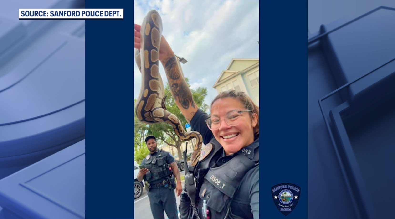 Police officers remove ball python from Florida apartment: 'Always ready to help'