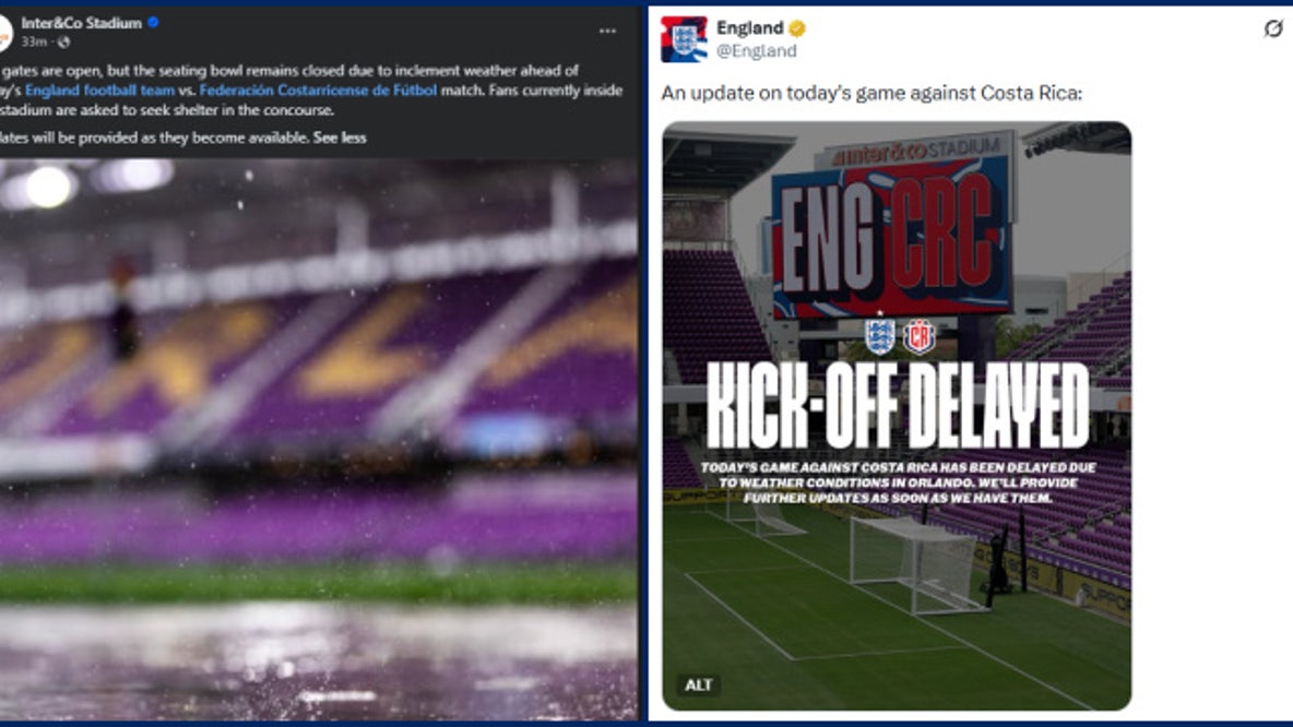 England v. Costa Rica game: Kick-off delayed due to weather