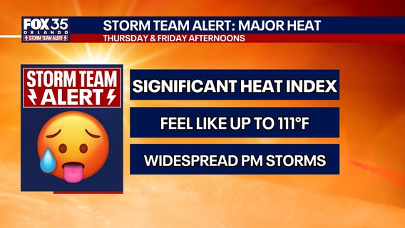 Orlando weather: Heat alert remains in effect as tropical moisture boosts storm chances