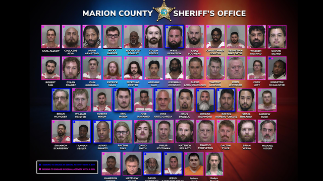 58 arrested in Marion County 5-day child predator sex sting, sheriff says