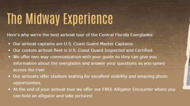 Man bitten on the face by alligator at Florida airboat attraction, lawsuit says