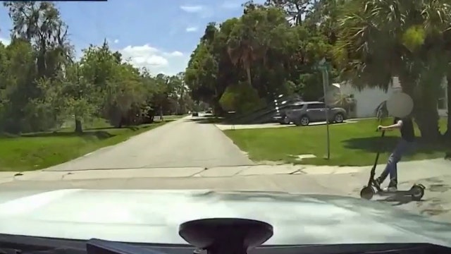 Teen on e-scooter crashes into deputy's vehicle after running stop sign, sheriff says