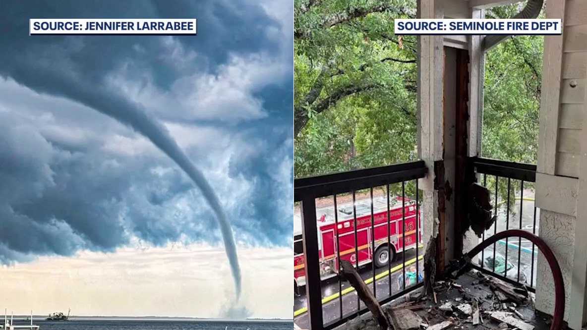 Massive waterspout caught on camera off Sebastian coast as lightning storms trigger fires inland