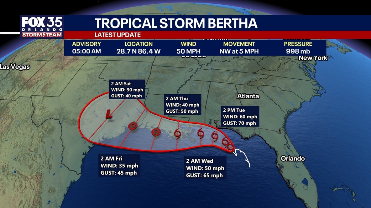 Live updates: Tropical Storm Bertha to strengthen, bring heavy rain to Gulf coast