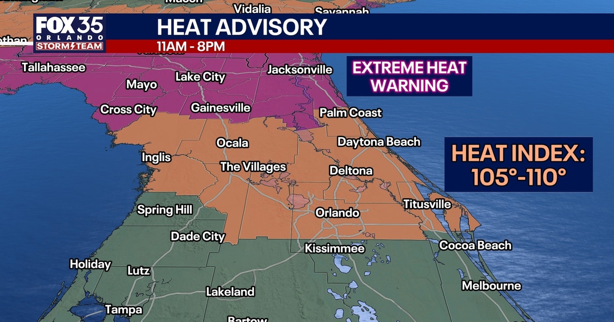 Orlando weather: Heat advisory for Central Florida before heavy rain returns