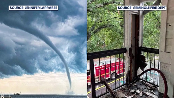 Massive waterspout caught on camera off Sebastian coast as lightning storms trigger fires inland