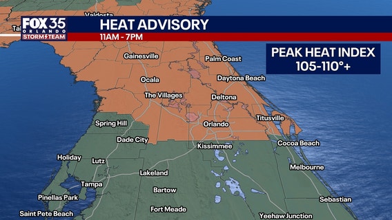 Orlando weather: Heat advisory, afternoon storms for Central Florida