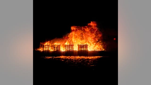 Tavares barge ignites during fireworks show, city says