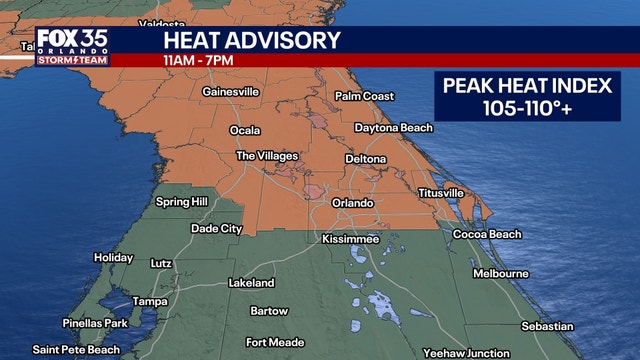 Orlando weather: Heat advisory, afternoon storms for Central Florida