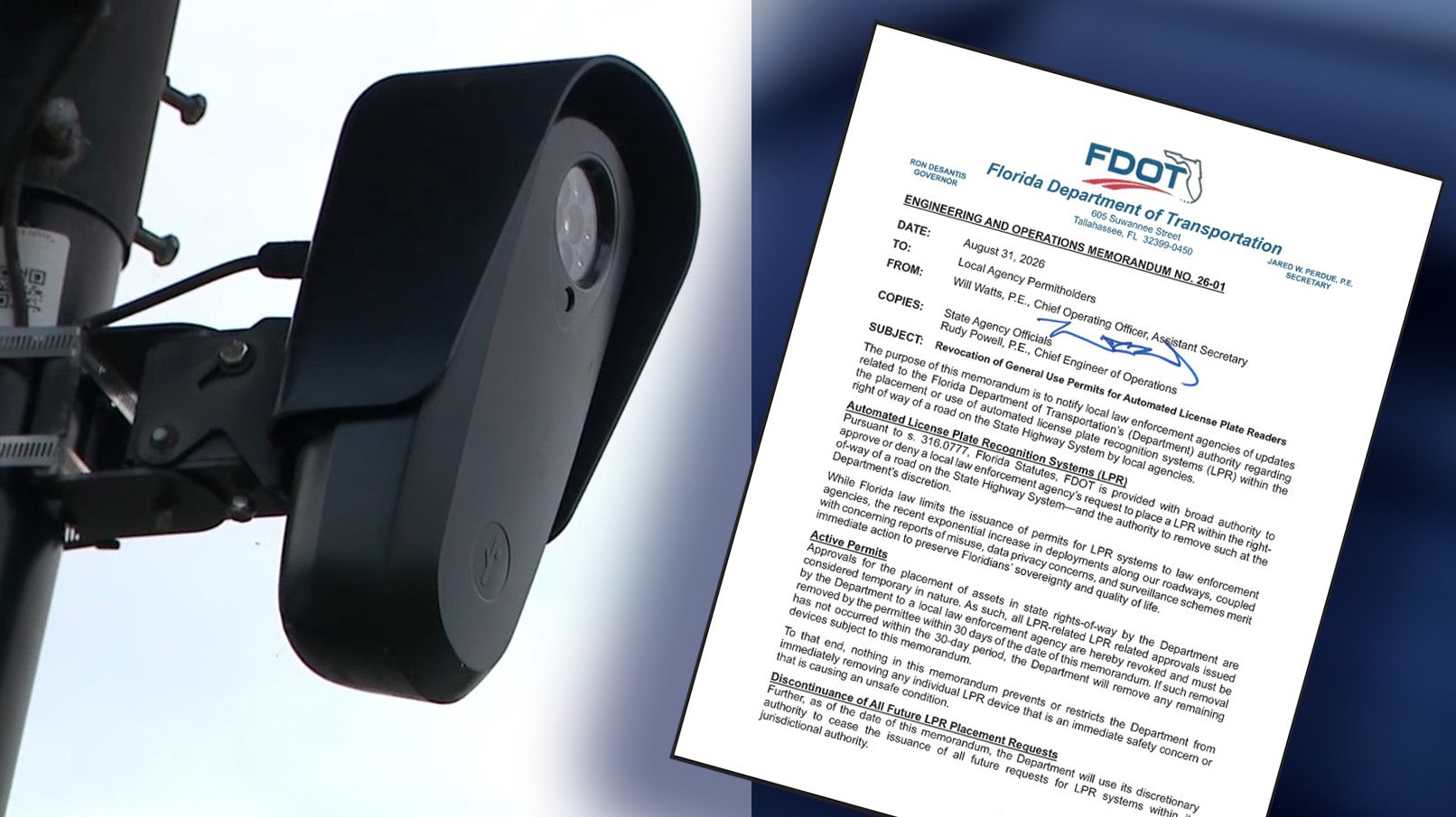 Flock cameras must be pulled from Florida state roads within 30 days, DeSantis orders