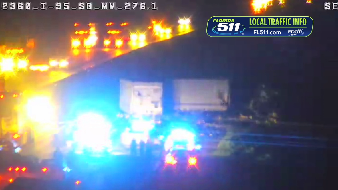 Interstate 95 closed in Ormond Beach due to deadly crash, vehicle fire: FDOT