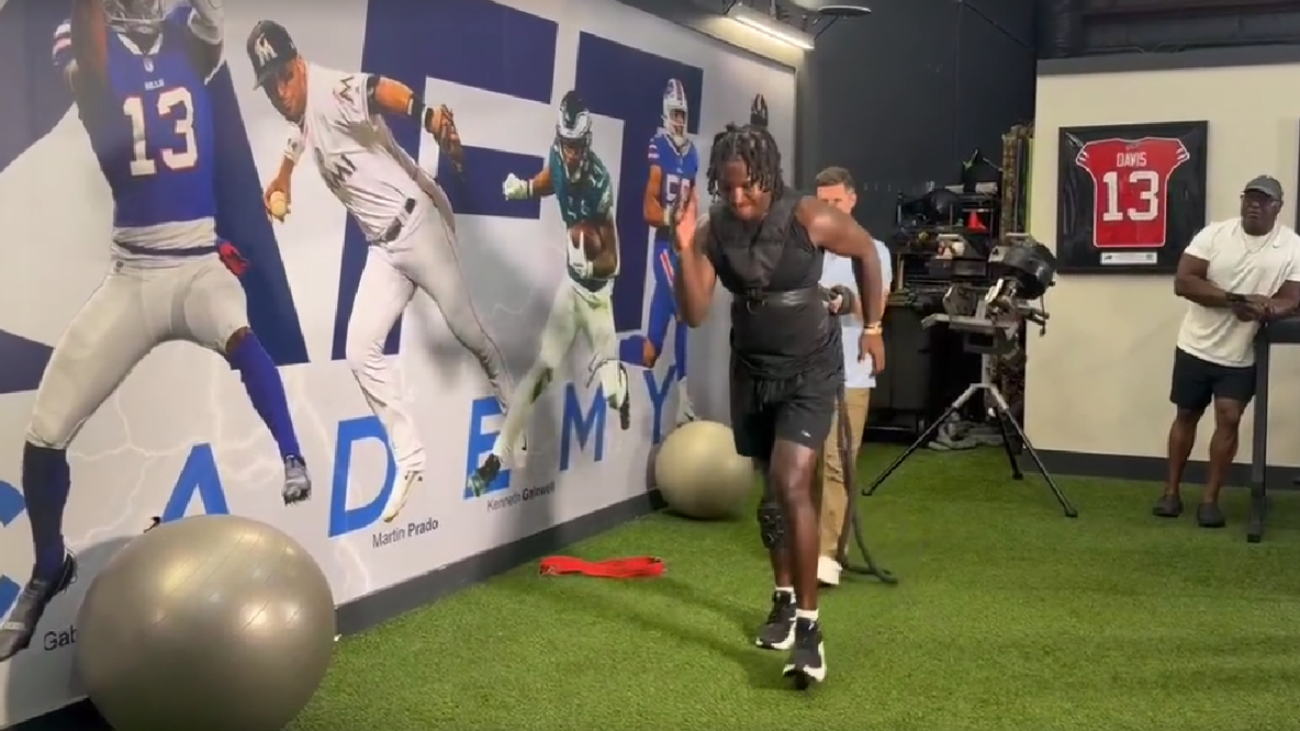 FSU linebacker Ethan Prichard walking, training one year after being shot in the head