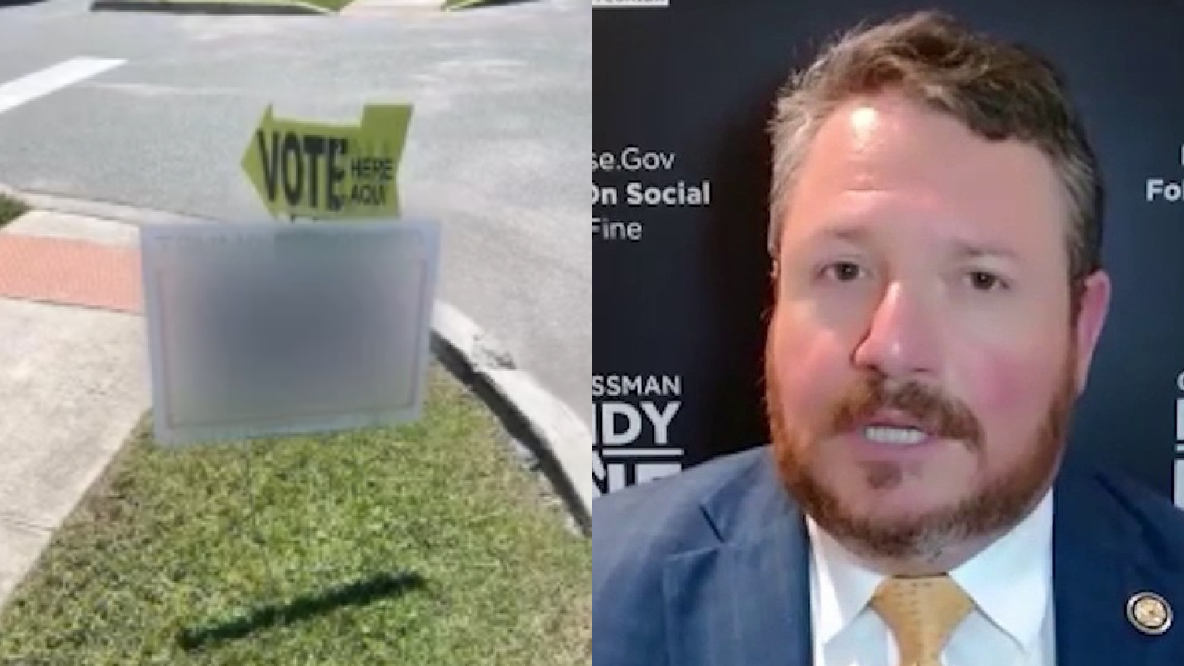 Police investigate swastika spraypainted over Congressman Randy Fine’s campaign sign