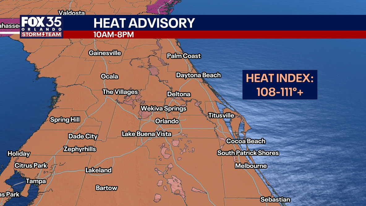 Orlando weather: Heat advisories issued amid excessive heat