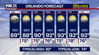 Orlando weather: Scattered evening showers lead to storm early Monday