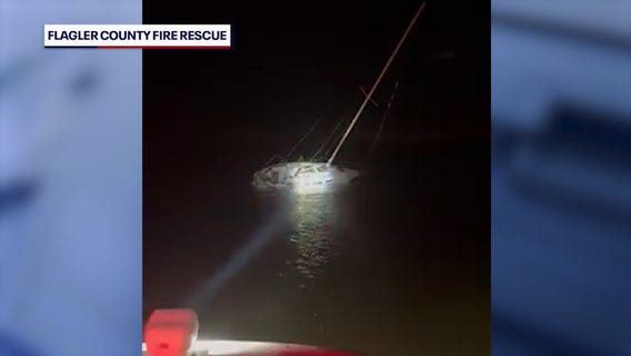 Watch: 33-foot vessel sinks off Florida Coast after being stuck on a sandbar