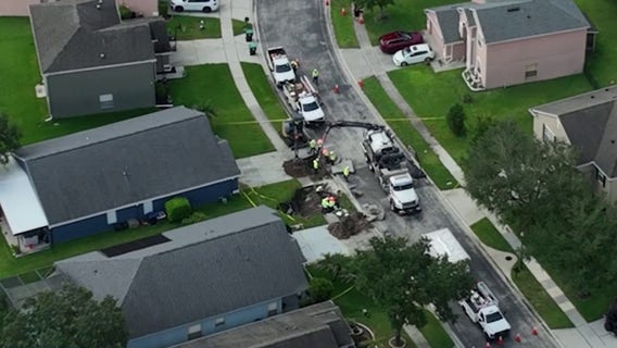 Large hole opens in Orange County neighborhood, forcing families from homes