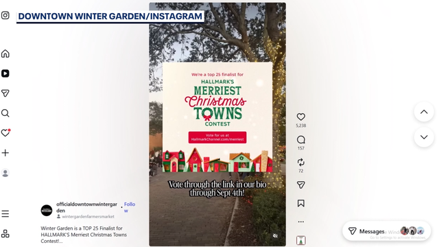 This Florida town is a finalist in Hallmark's Merriest Christmas Town contest