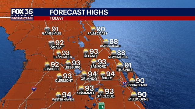 Orlando weather: Hot, humid with daily afternoon storms