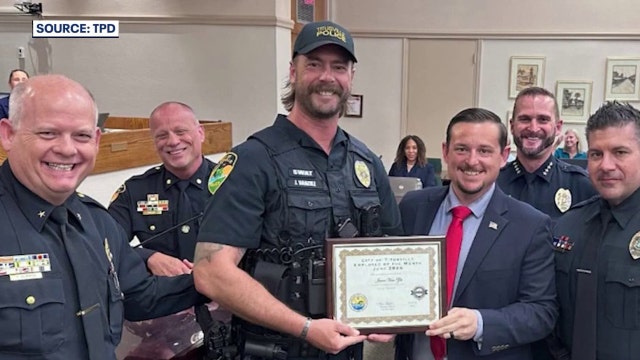 Titusville police officer rescues family stuck in Indian River Lagoon during dangerous storm