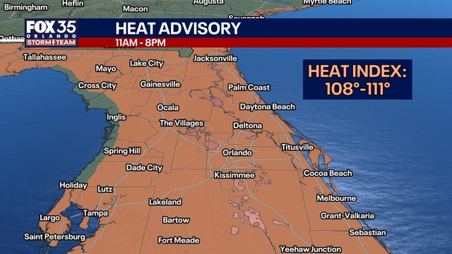 Orlando weather: Heat advisory, lower rain chances for Central Florida