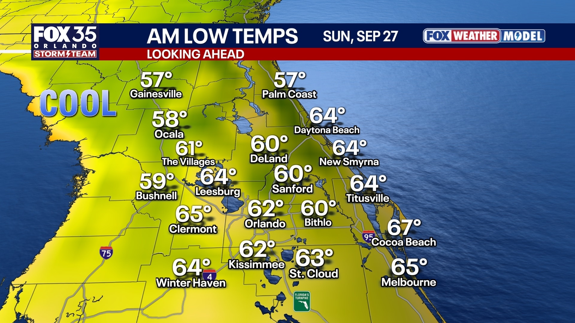Orlando weather: Cooler, fall-like temperatures Saturday and Sunday