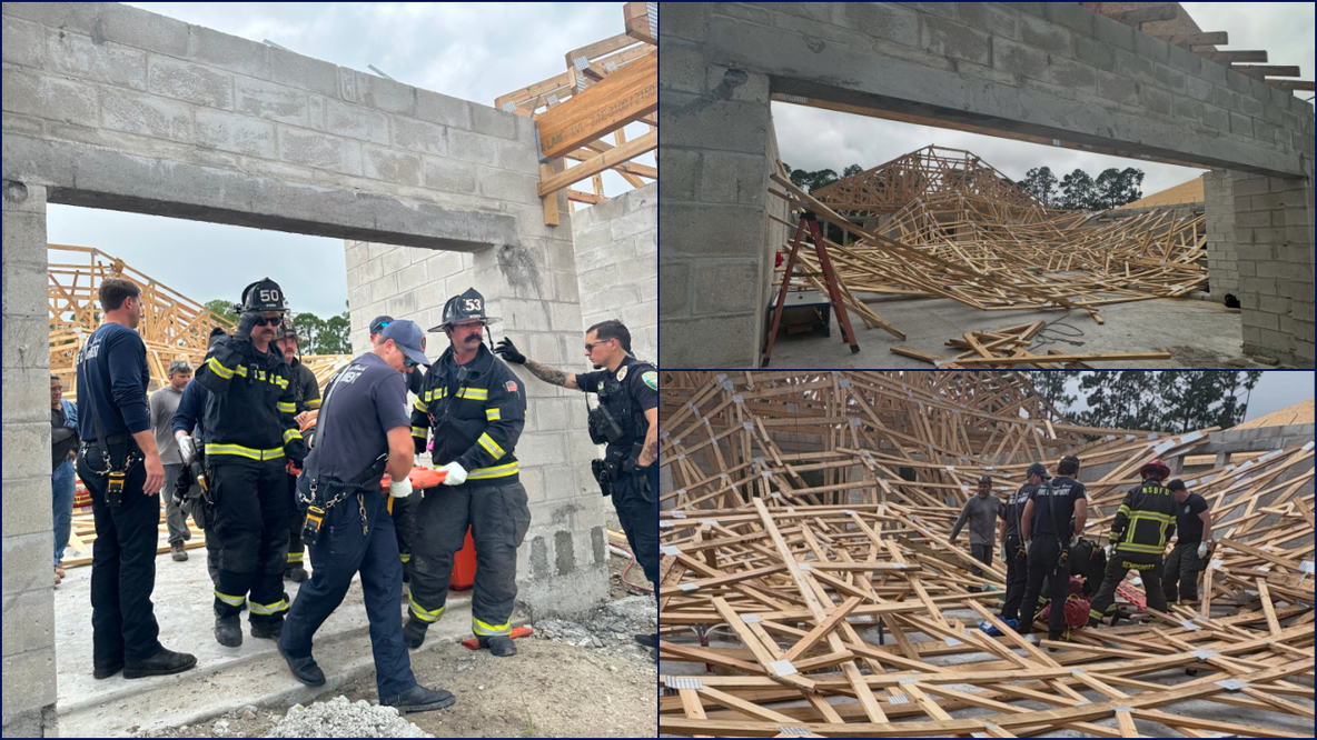 Home under construction collapses in New Smyrna Beach, 1 hurt, officials say
