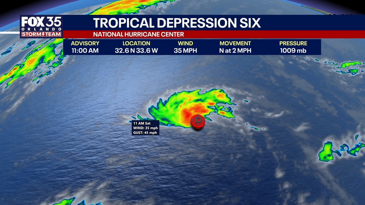 Tropical Depression Six forms in the Atlantic Ocean, NHC says