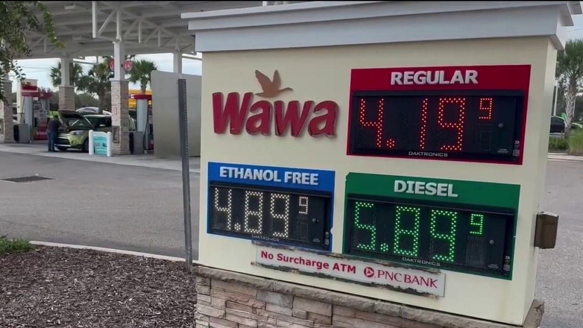 Florida gas prices stay near $4 as record diesel costs fuel inflation concerns