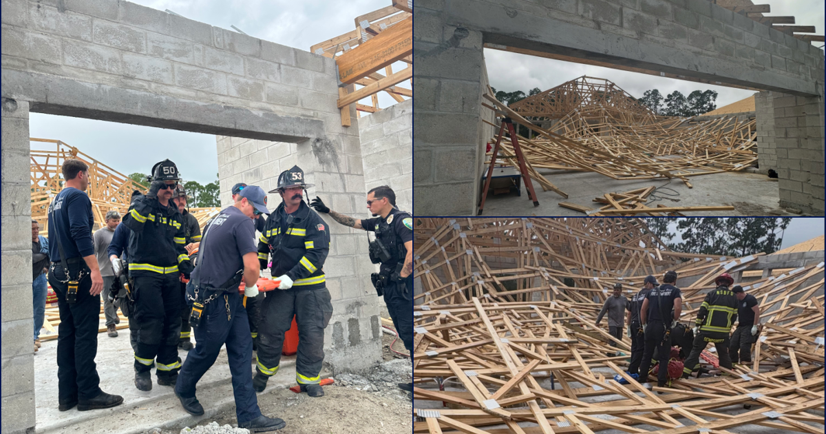 Home under construction collapses in New Smyrna Beach, 1 hurt, officials say