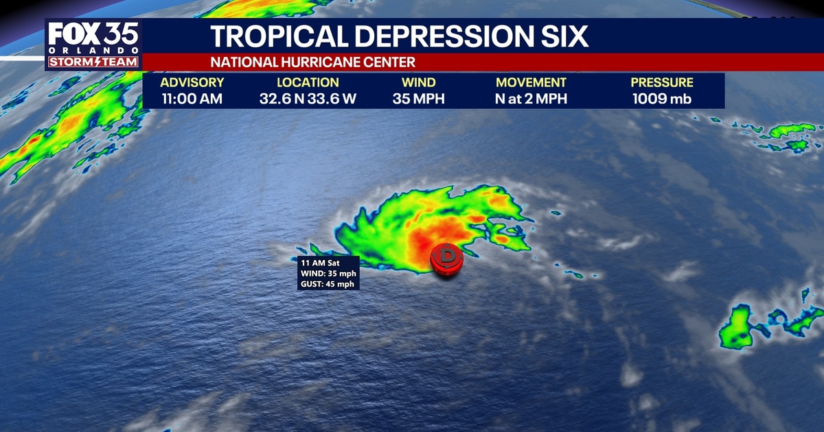 Tropical Depression Six forms in the Atlantic Ocean, NHC says