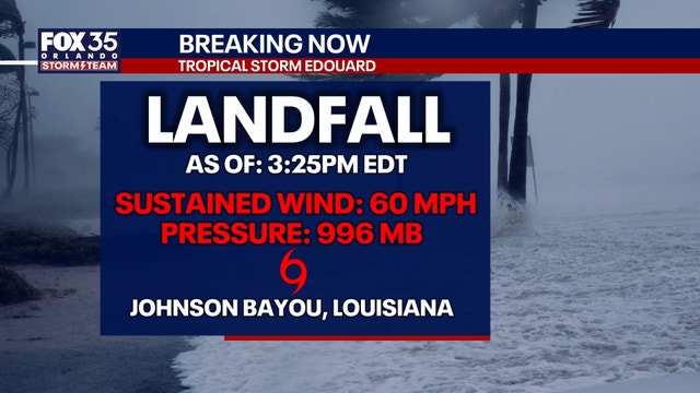 Tropical Storm Edouard makes landfall near Texas-Louisiana border
