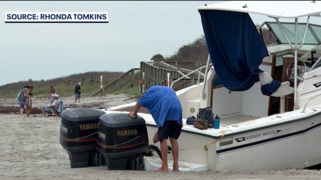 Beachgoers raise environmental concerns as stranded boat decays in Brevard County