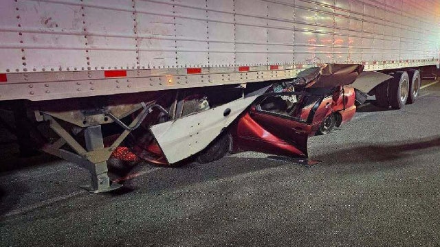 Car pinned under tractor-trailer in Marion County crash; 1 person injured