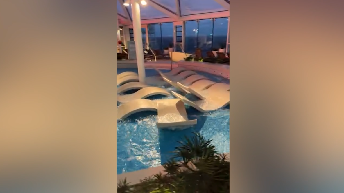 Video: Rough surf, huge waves rock cruise ship sailing near Florida