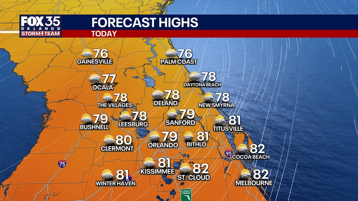 Orlando weather: Cooler temps, lower humidity in Central Florida this week
