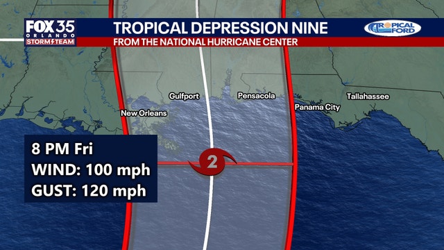 NHC: Tropical Depression 9 forms in Gulf, forecast to become Cat. 2 hurricane