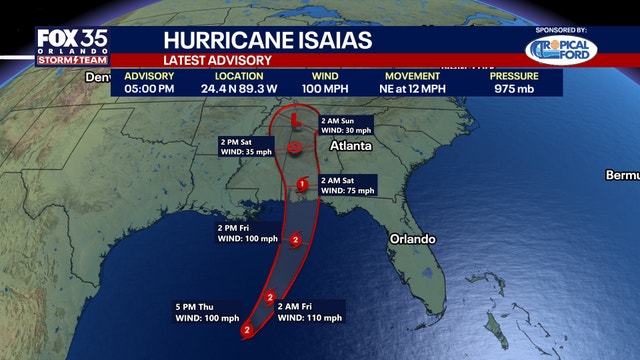 Isaias strengthens into Category 2 hurricane, targeting northern Gulf Coast
