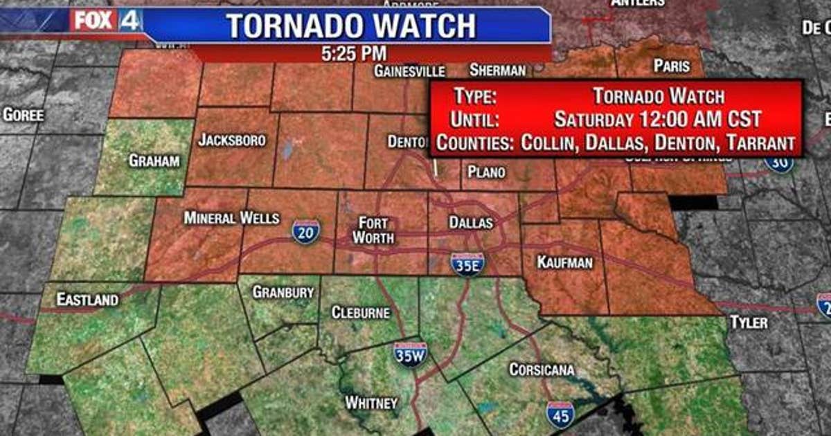 Tornado watch issued Friday night for North Texas | FOX 4 Dallas-Fort Worth