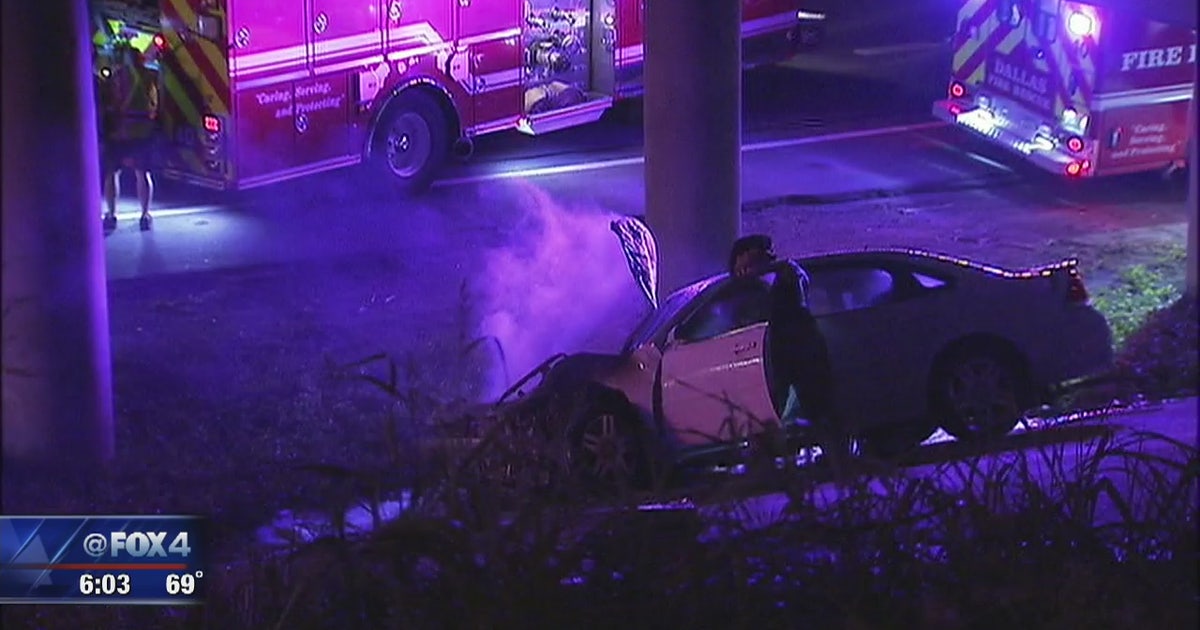 Driver runs off after being pulled from fiery crash | FOX 4 Dallas-Fort ...
