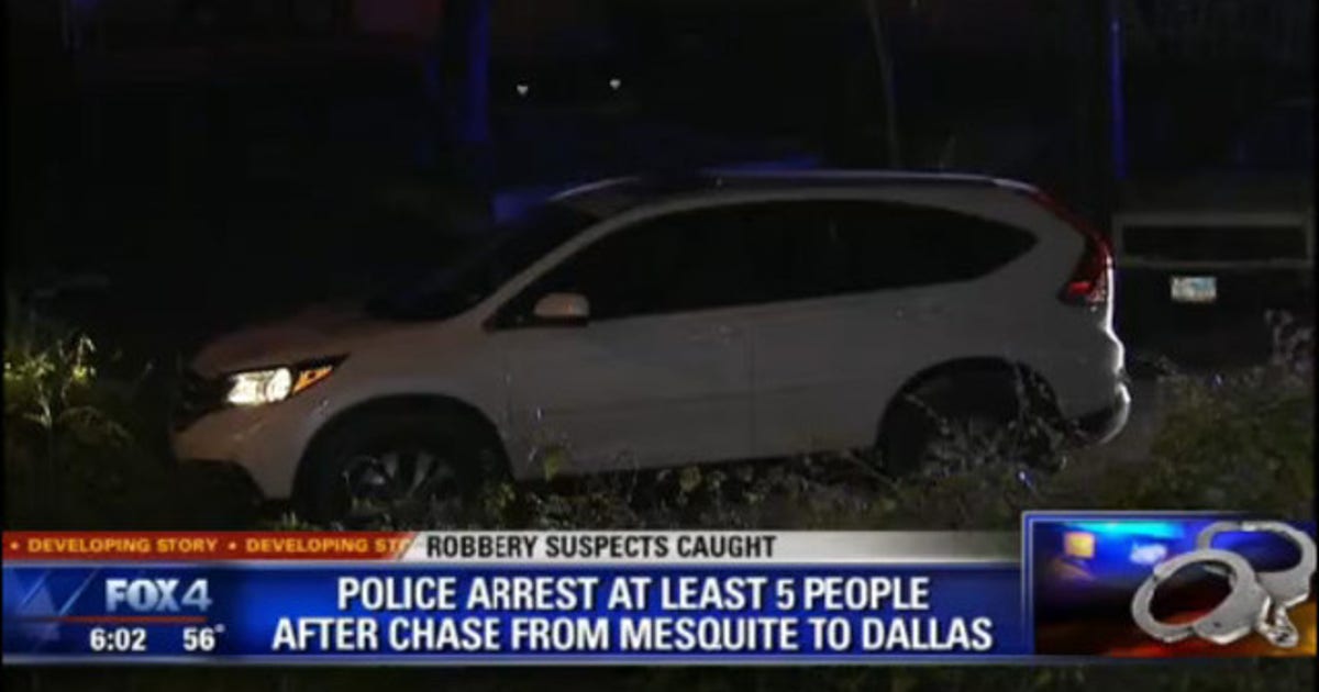 At least five robbery suspects arrested after chase from Mesquite to ...