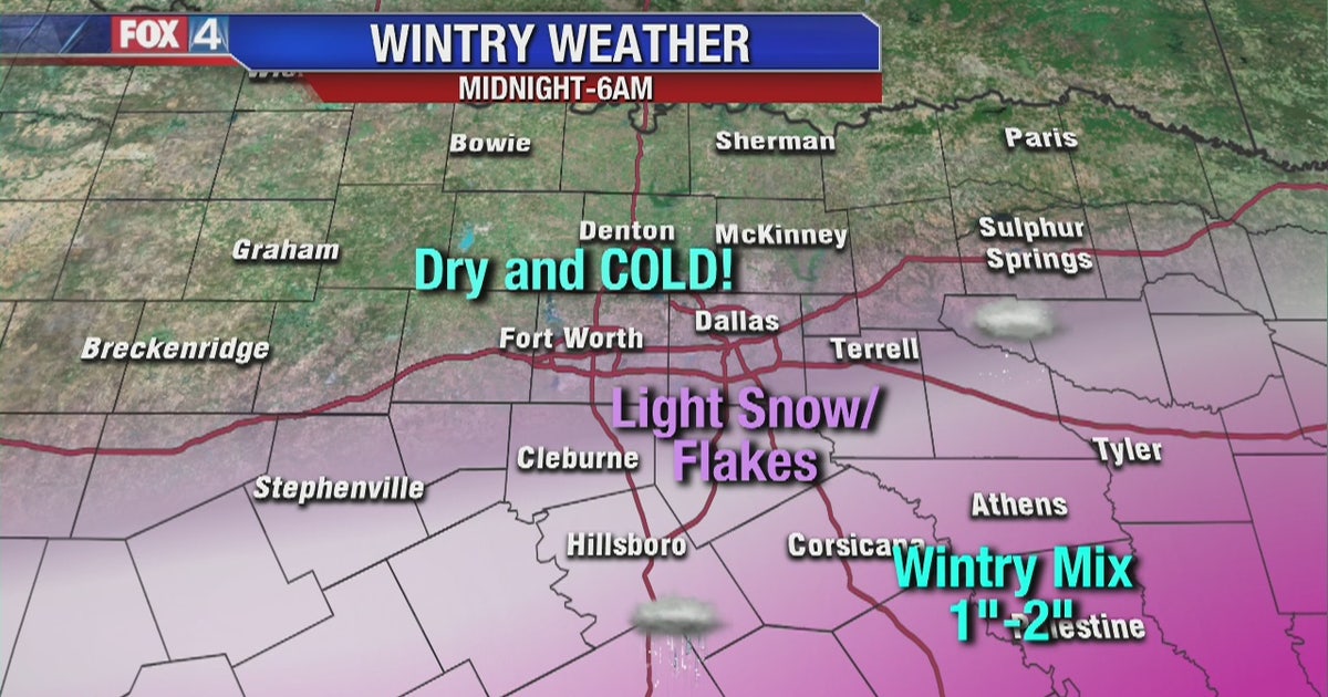 Arctic front brings sleet, snow flurries to North Texas | FOX 4 Dallas ...