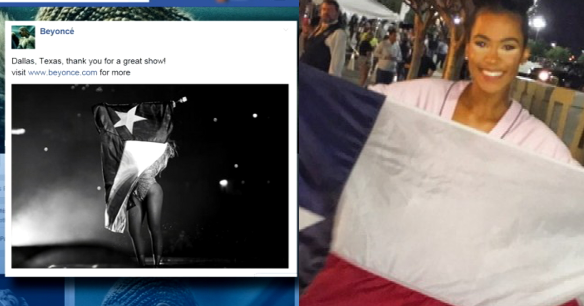 Beyoncé twirls with Texas flag given by North Texas super fan | FOX 4 ...