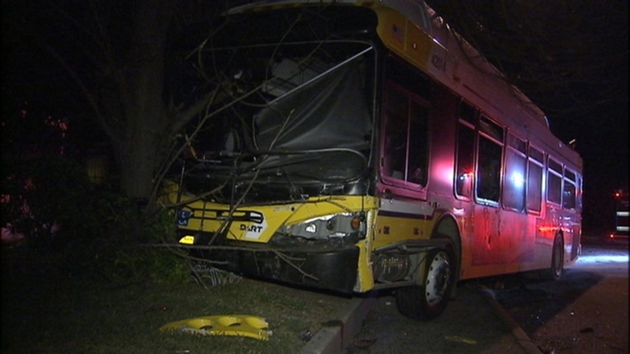 Pickup truck crashes into DART bus, injuring four
