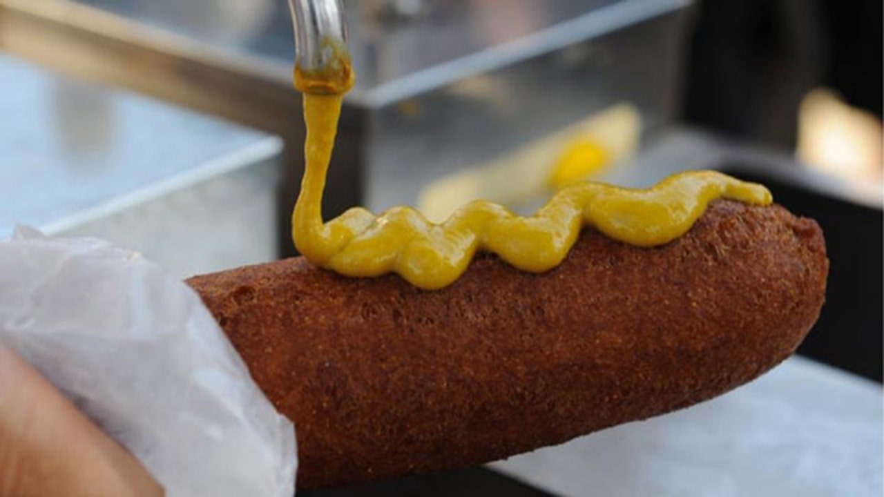 Fletcher s corny dogs available at Golden Chick restaurants for a