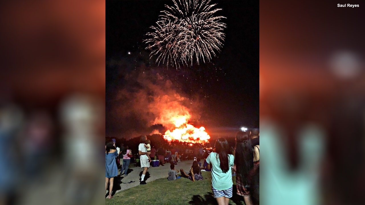 Fort Worth fireworks show sparks small grass fires
