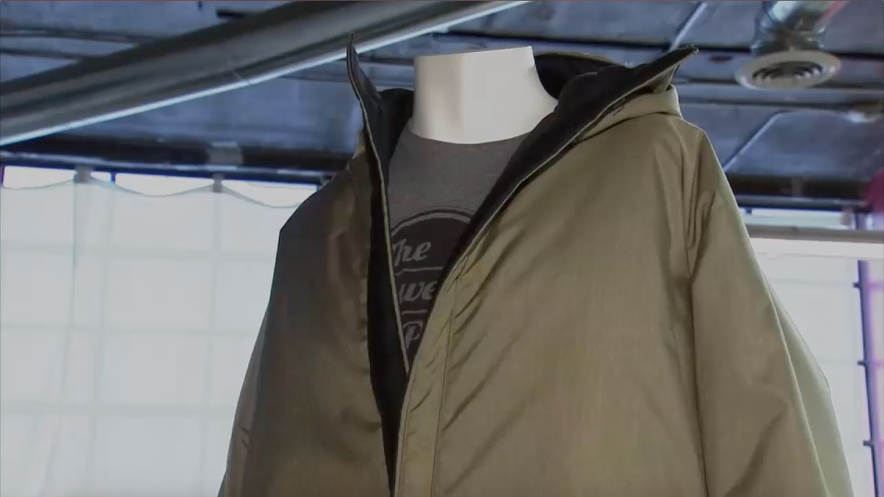 Unique coat transforms into sleeping bag for homeless