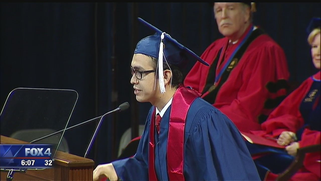 Undocumented Immigrant speaks at his graduation from SMU