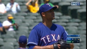Khris Davis smacks another homer and A's sweep Rangers 8-1