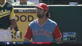 A's beat Rangers 8-3, end Hamels' streak